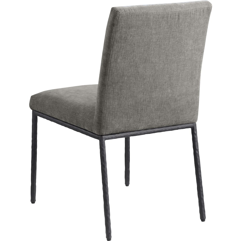 Reeves Grey Chenille Fabric Upholstered Dining Side Chair, Set of 2. Picture 6