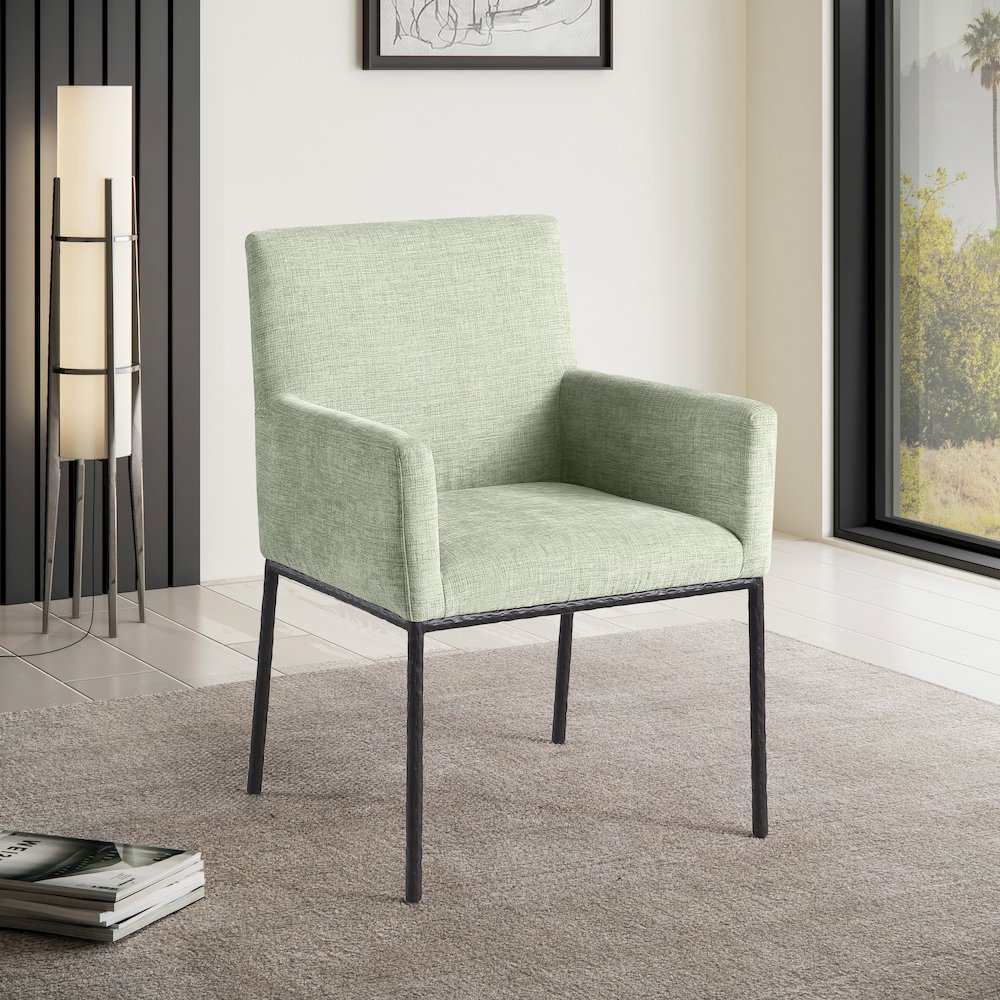 Reeves Mint Chenille Fabric Dining Chair, Set of 2. Picture 2