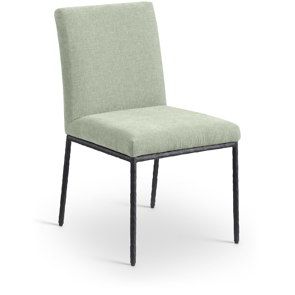 Reeves Mint Chenille Fabric Upholstered Dining Side Chair, Set of 2. Picture 2