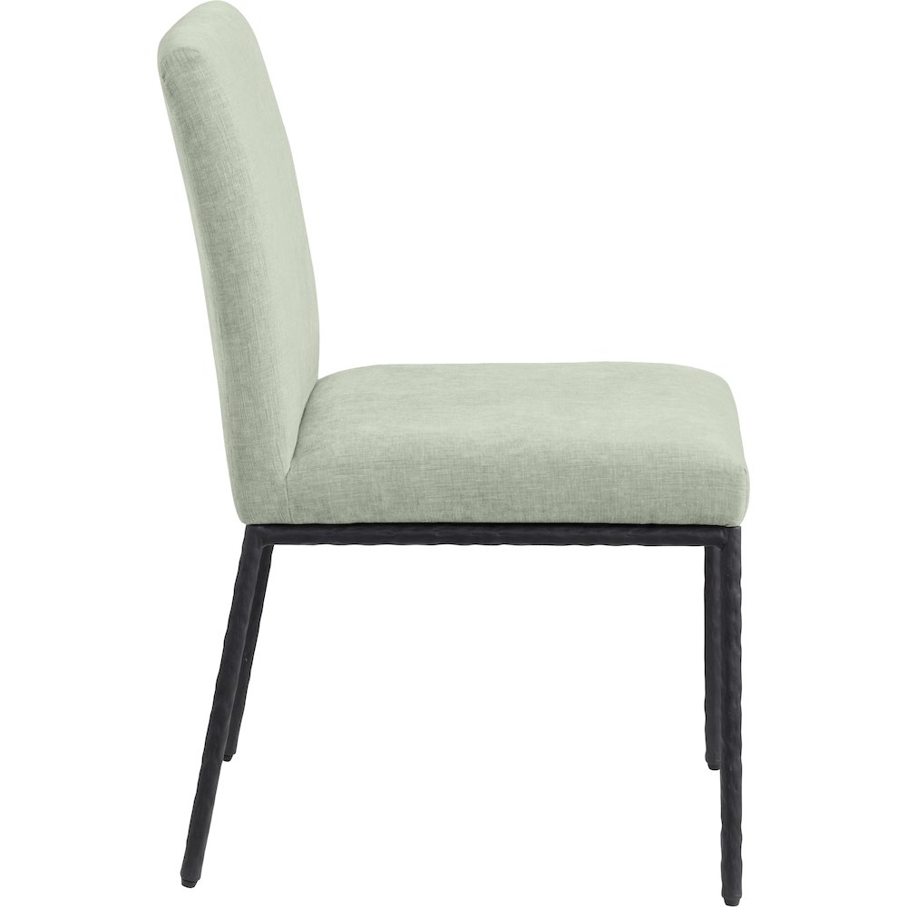 Reeves Mint Chenille Fabric Upholstered Dining Side Chair, Set of 2. Picture 4