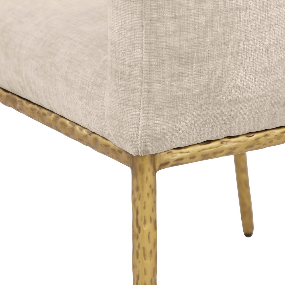 Reeves Beige Chenille Fabric Dining Chair, Set of 2. Picture 7