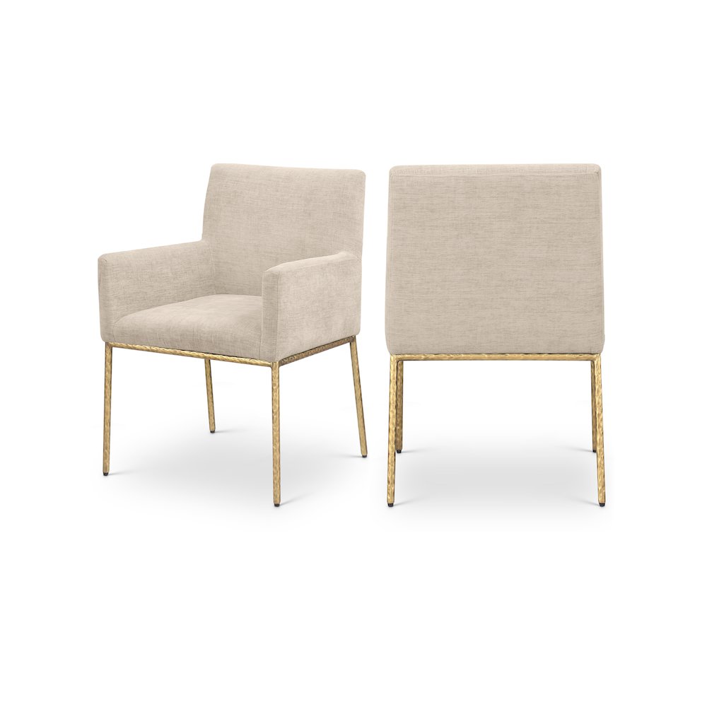 Reeves Beige Chenille Fabric Dining Chair, Set of 2. Picture 1