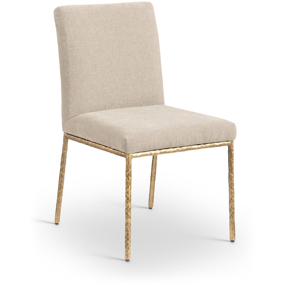 Reeves Beige Chenille Fabric Upholstered Dining Side Chair, Set of 2. Picture 2