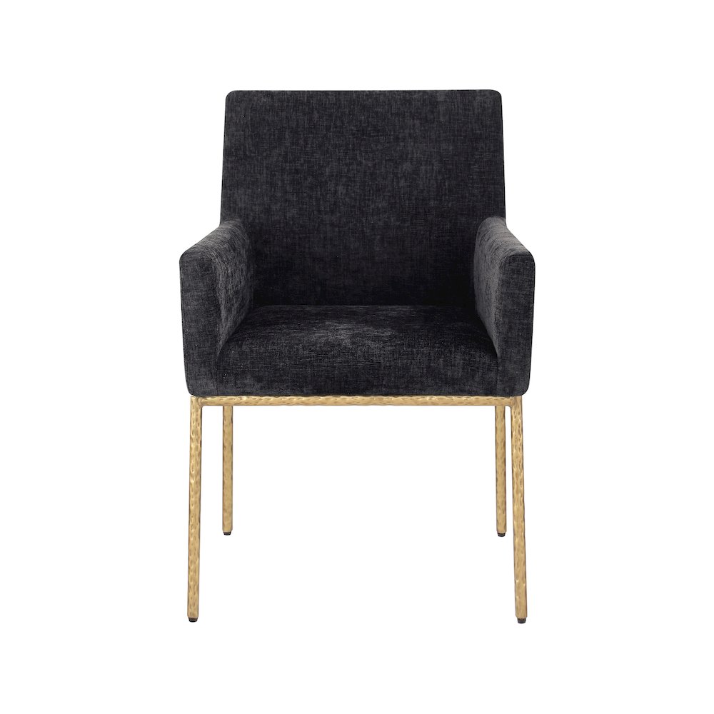 Reeves Black Chenille Fabric Dining Chair, Set of 2. Picture 3