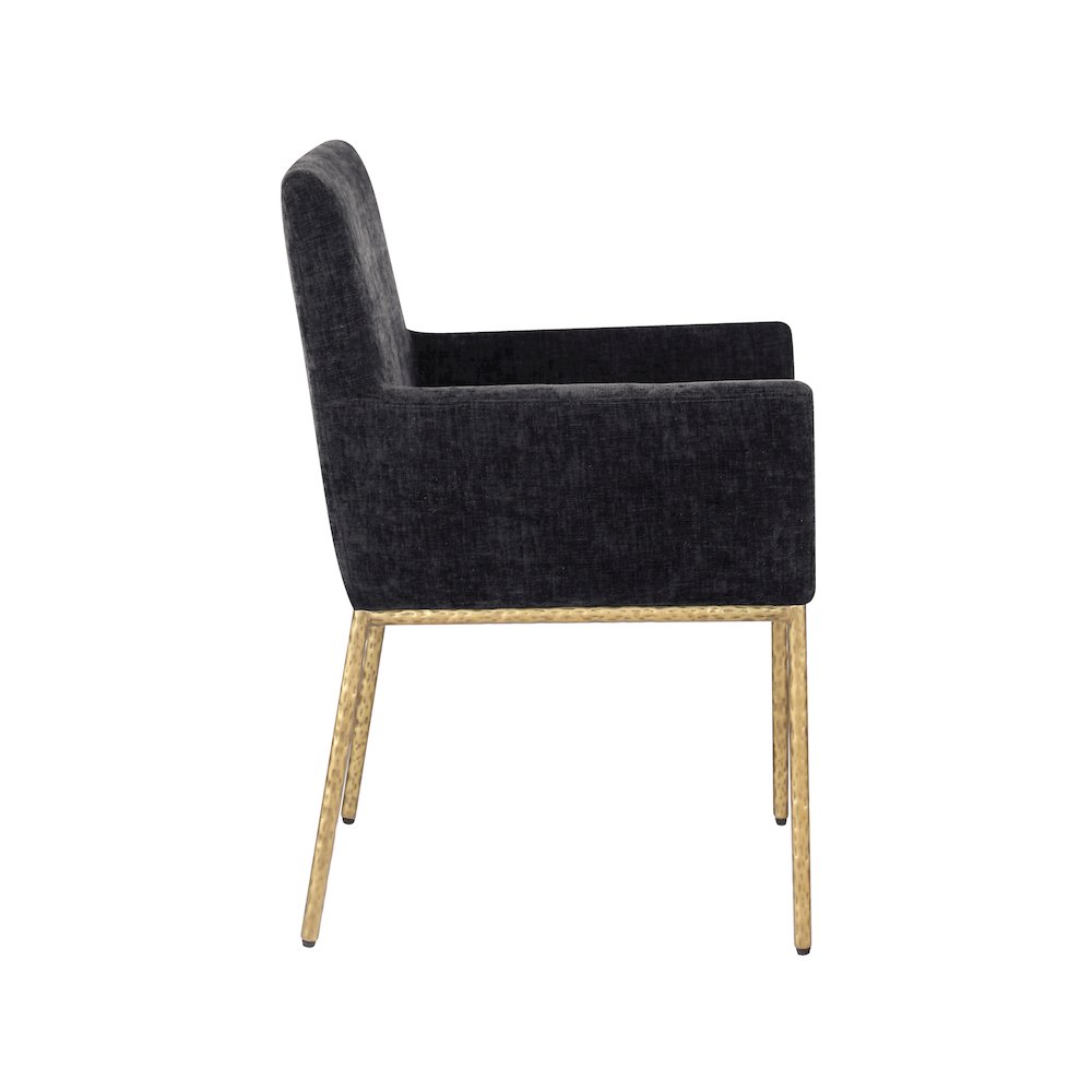 Reeves Black Chenille Fabric Dining Chair, Set of 2. Picture 4