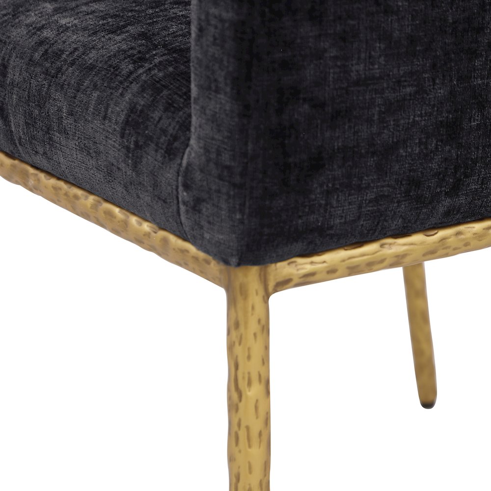 Reeves Black Chenille Fabric Dining Chair, Set of 2. Picture 7