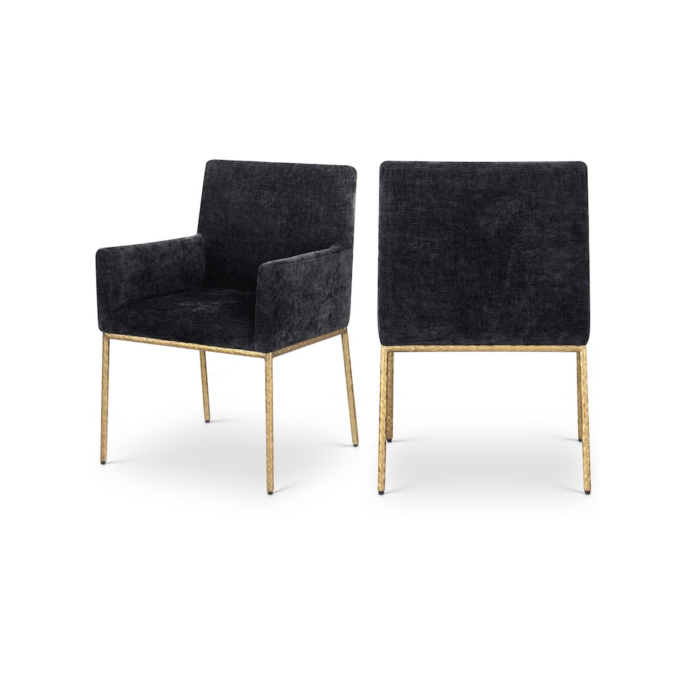 Reeves Black Chenille Fabric Dining Chair, Set of 2. Picture 1