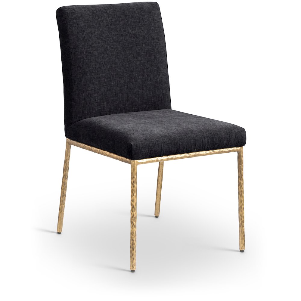 Reeves Black Chenille Fabric Upholstered Dining Side Chair, Set of 2. Picture 2