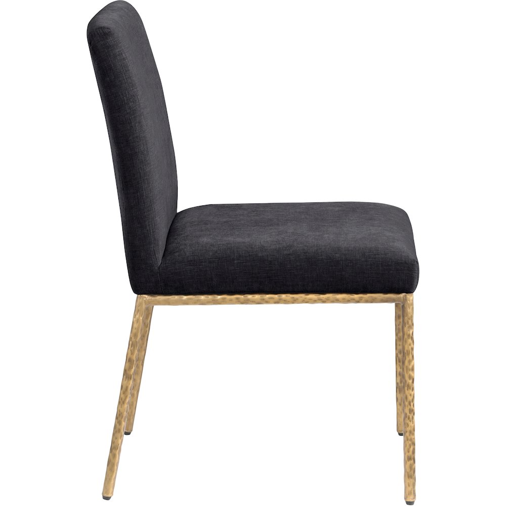 Reeves Black Chenille Fabric Upholstered Dining Side Chair, Set of 2. Picture 4