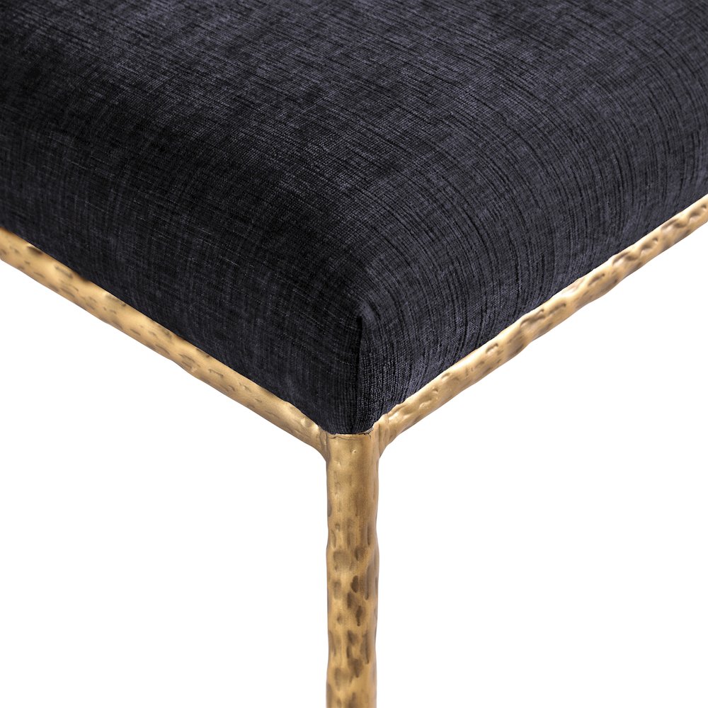 Reeves Black Chenille Fabric Upholstered Dining Side Chair, Set of 2. Picture 9
