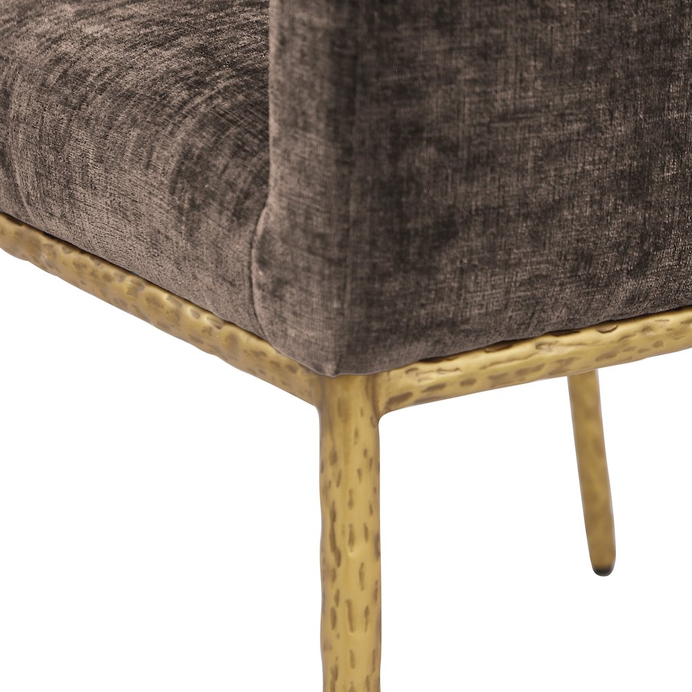 Reeves Brown Chenille Fabric Dining Chair, Set of 2. Picture 7