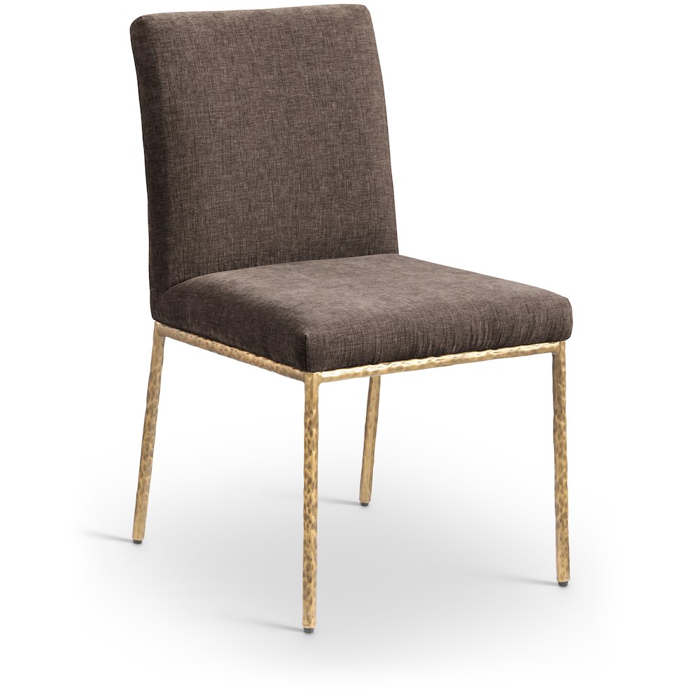 Reeves Brown Chenille Fabric Upholstered Dining Side Chair, Set of 2. Picture 2