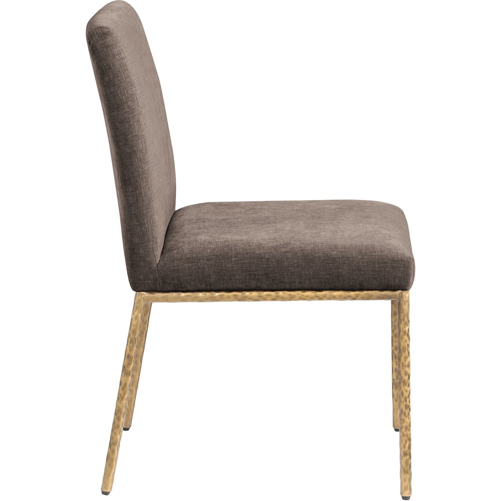Reeves Brown Chenille Fabric Upholstered Dining Side Chair, Set of 2. Picture 4