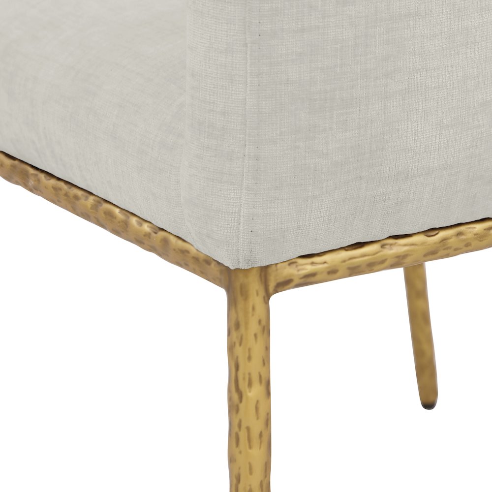 Reeves Cream Chenille Fabric Dining Chair, Set of 2. Picture 7