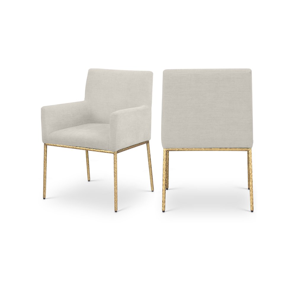 Reeves Cream Chenille Fabric Dining Chair, Set of 2. Picture 1
