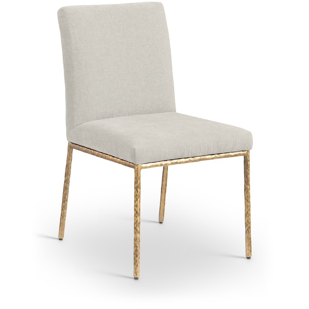 Reeves Cream Chenille Fabric Upholstered Dining Side Chair, Set of 2. Picture 2