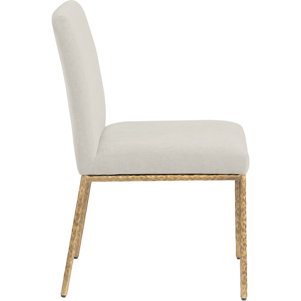 Reeves Cream Chenille Fabric Upholstered Dining Side Chair, Set of 2. Picture 4