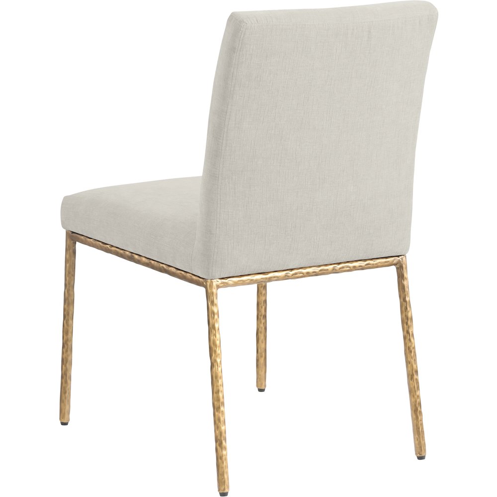 Reeves Cream Chenille Fabric Upholstered Dining Side Chair, Set of 2. Picture 6