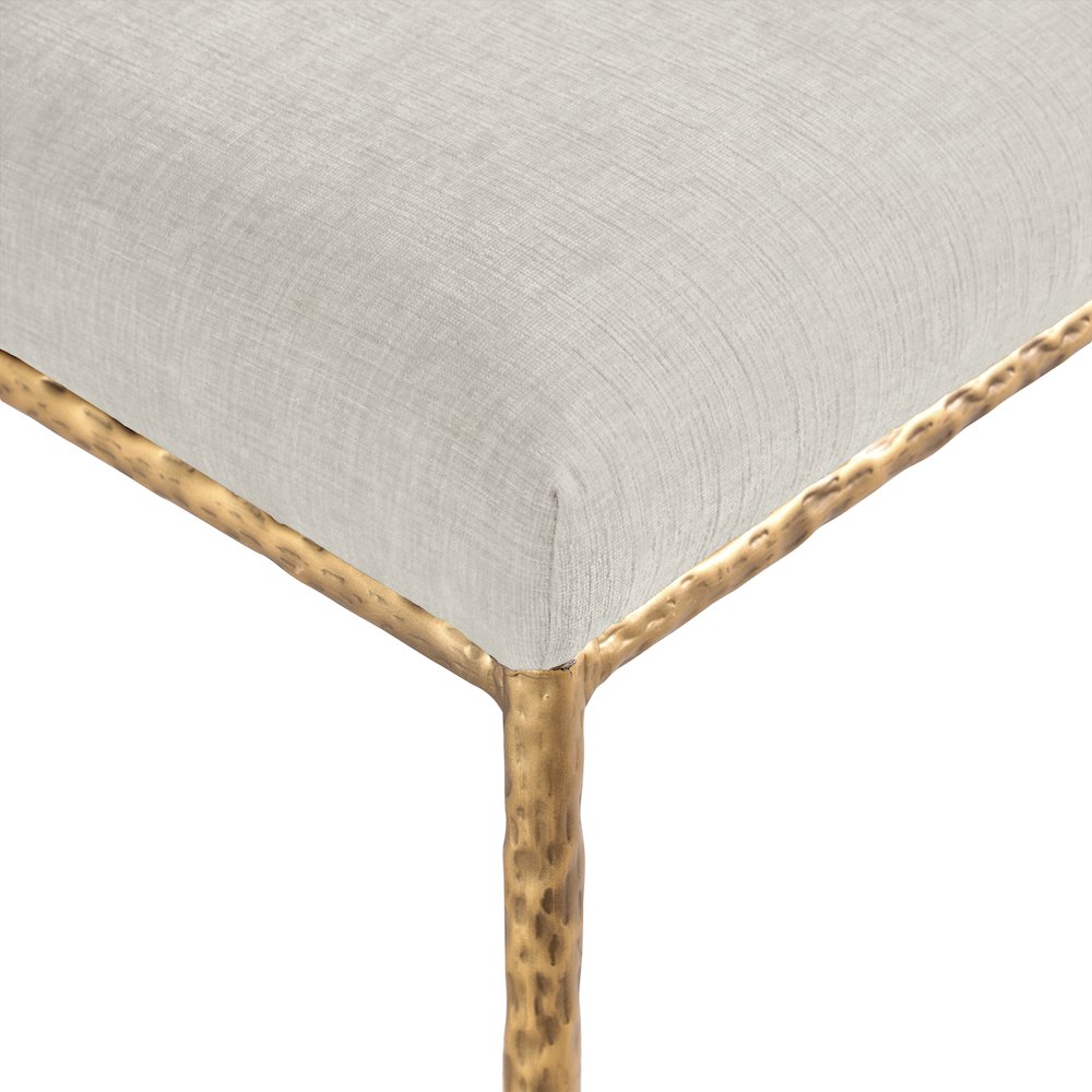 Reeves Cream Chenille Fabric Upholstered Dining Side Chair, Set of 2. Picture 9