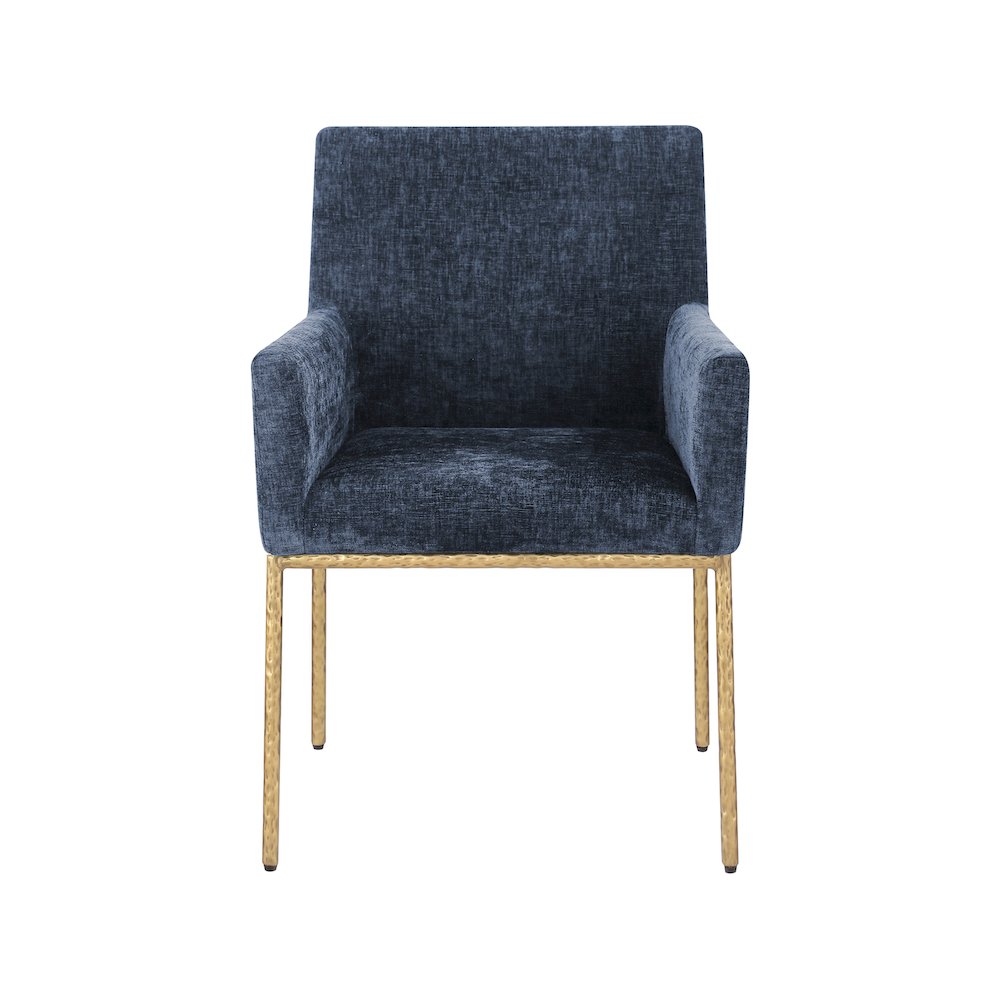 Reeves Navy Chenille Fabric Dining Chair, Set of 2. Picture 3