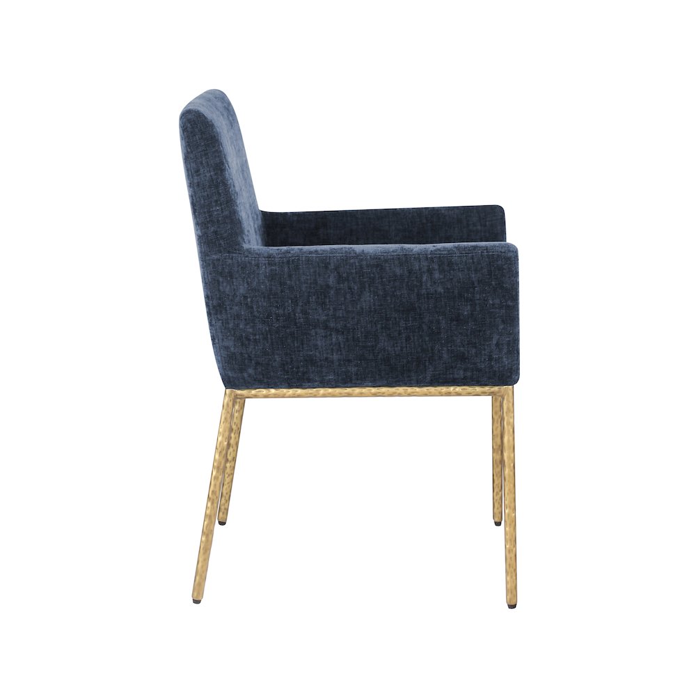 Reeves Navy Chenille Fabric Dining Chair, Set of 2. Picture 4