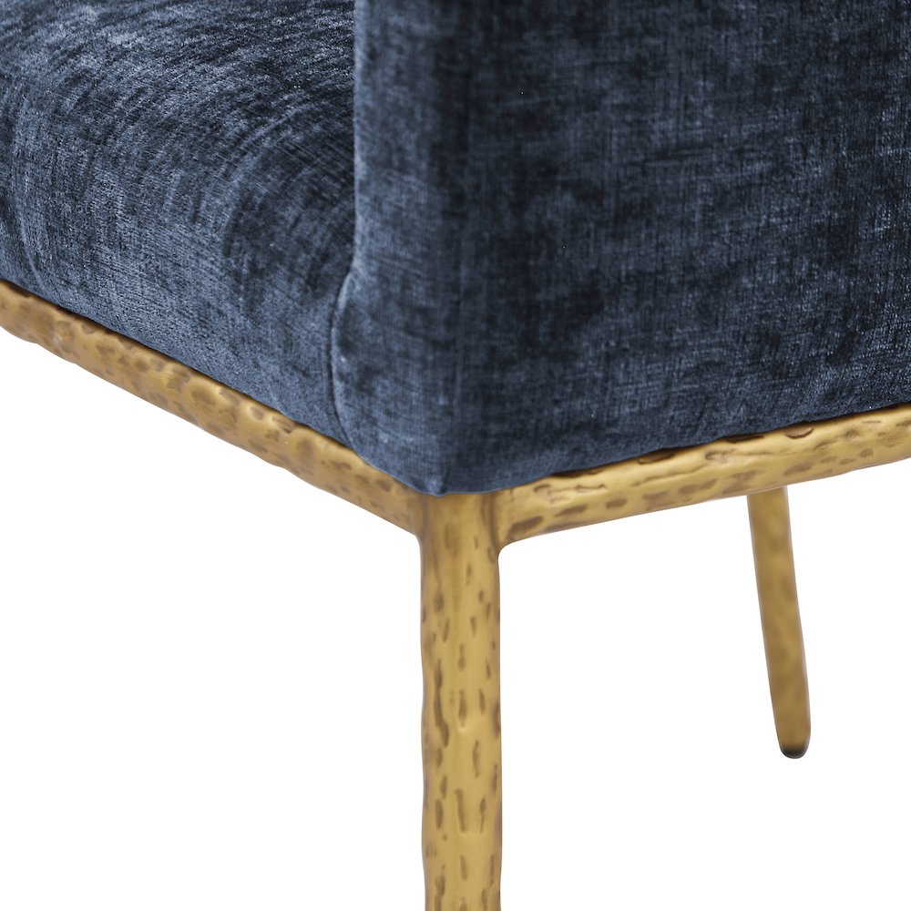 Reeves Navy Chenille Fabric Dining Chair, Set of 2. Picture 7