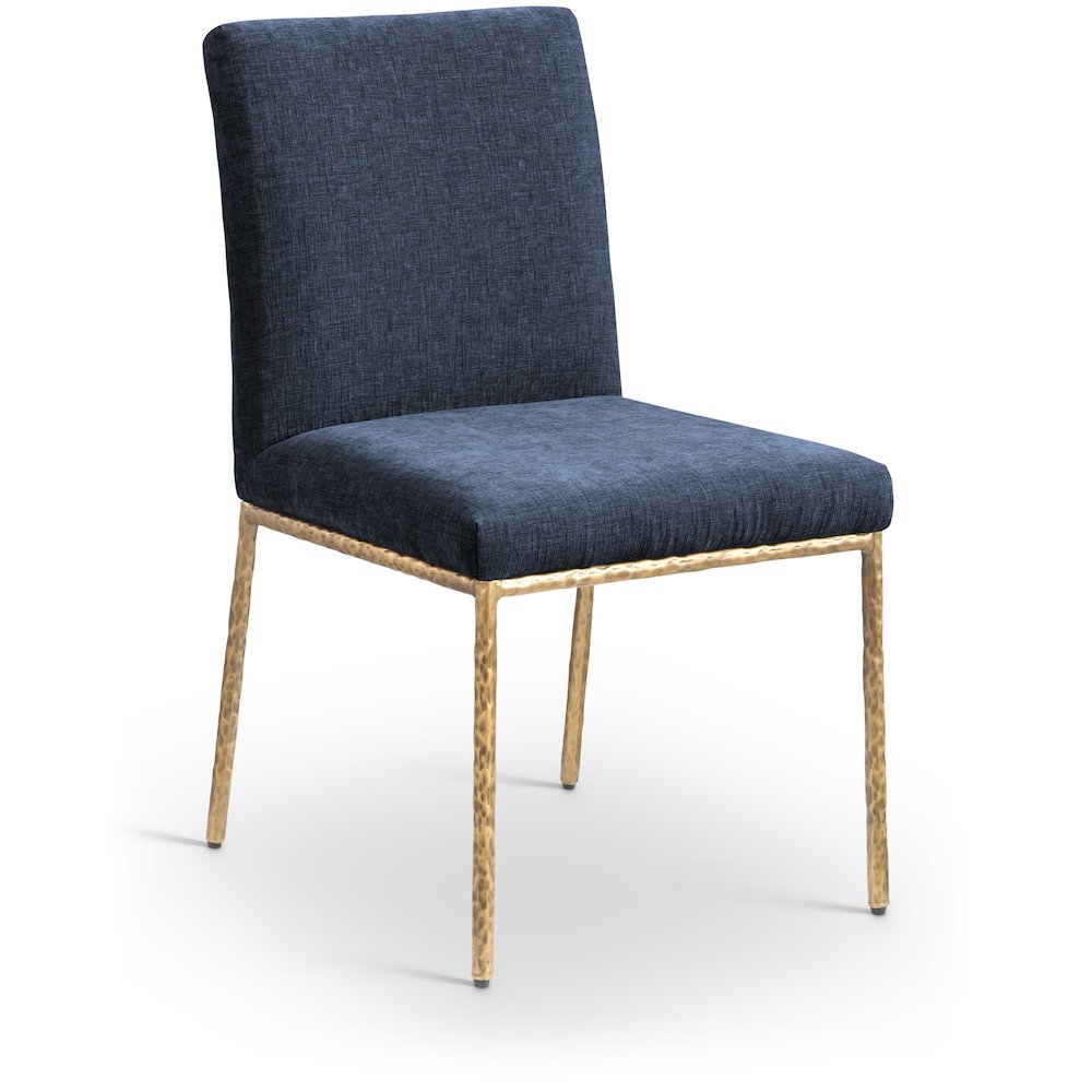 Reeves Navy Chenille Fabric Upholstered Dining Side Chair, Set of 2. Picture 2