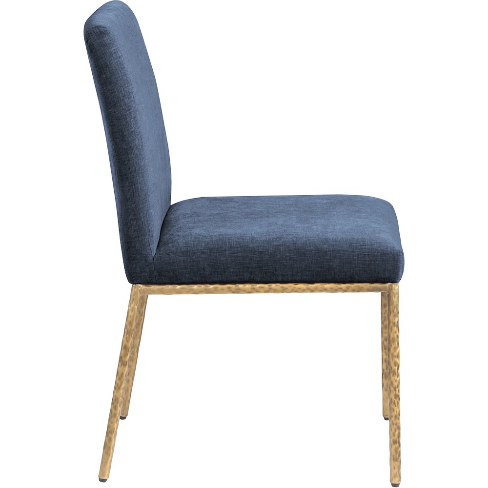 Reeves Navy Chenille Fabric Upholstered Dining Side Chair, Set of 2. Picture 4