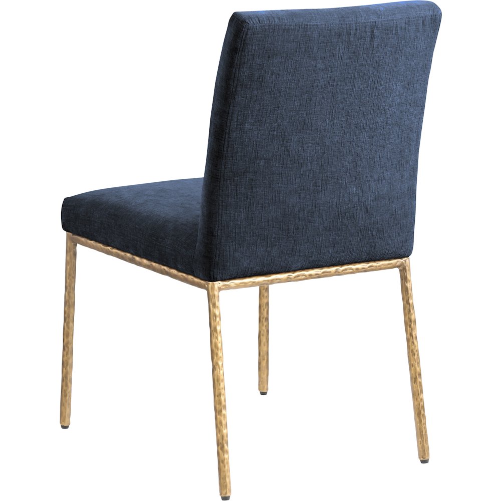 Reeves Navy Chenille Fabric Upholstered Dining Side Chair, Set of 2. Picture 6