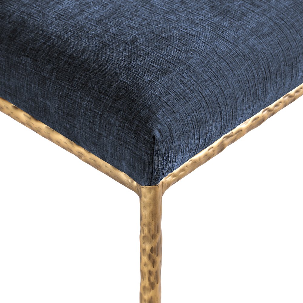 Reeves Navy Chenille Fabric Upholstered Dining Side Chair, Set of 2. Picture 9