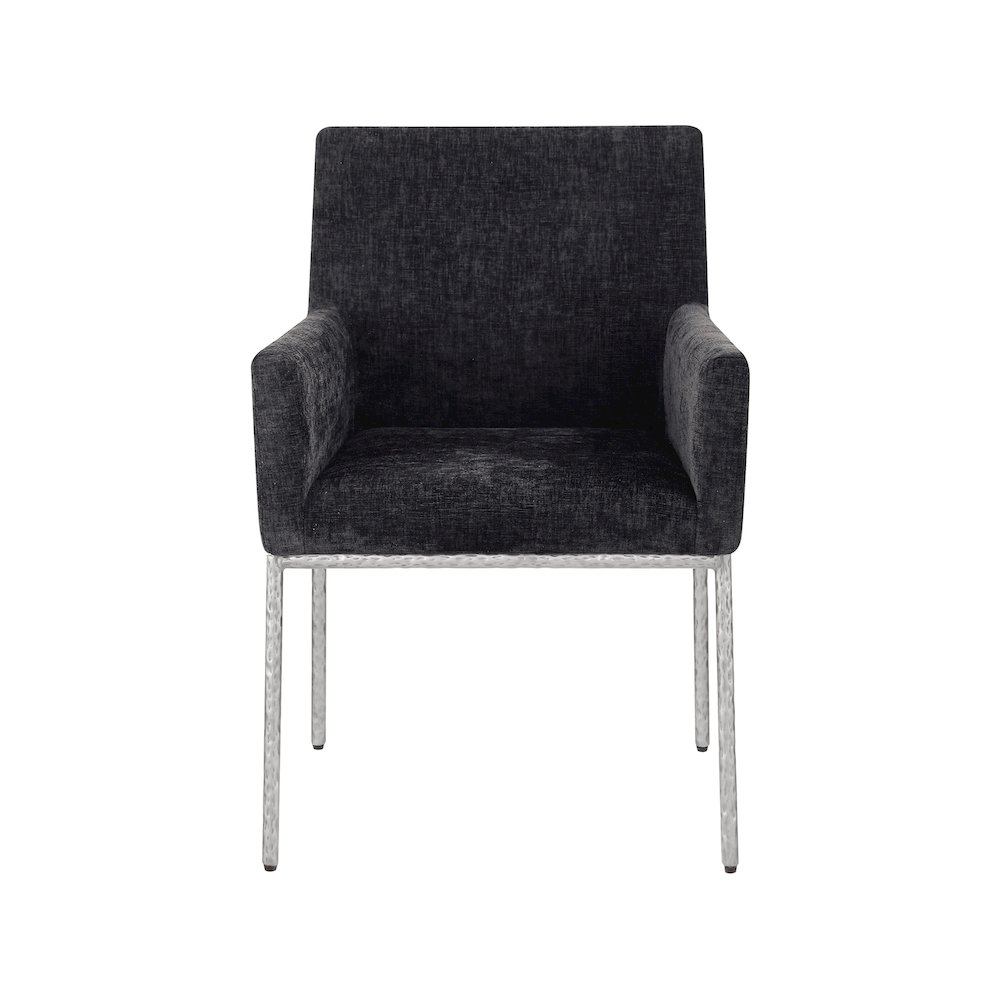 Reeves Black Chenille Fabric Dining Chair, Set of 2. Picture 3