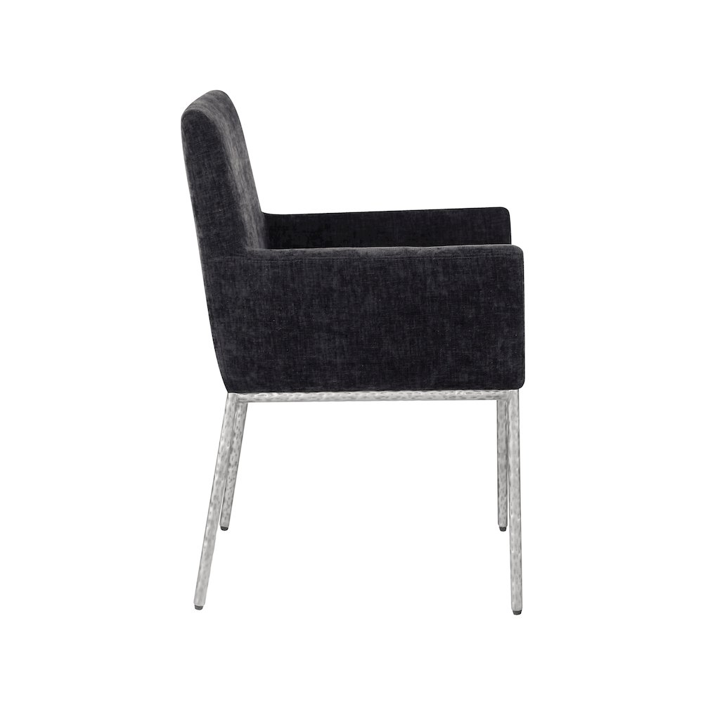 Reeves Black Chenille Fabric Dining Chair, Set of 2. Picture 4