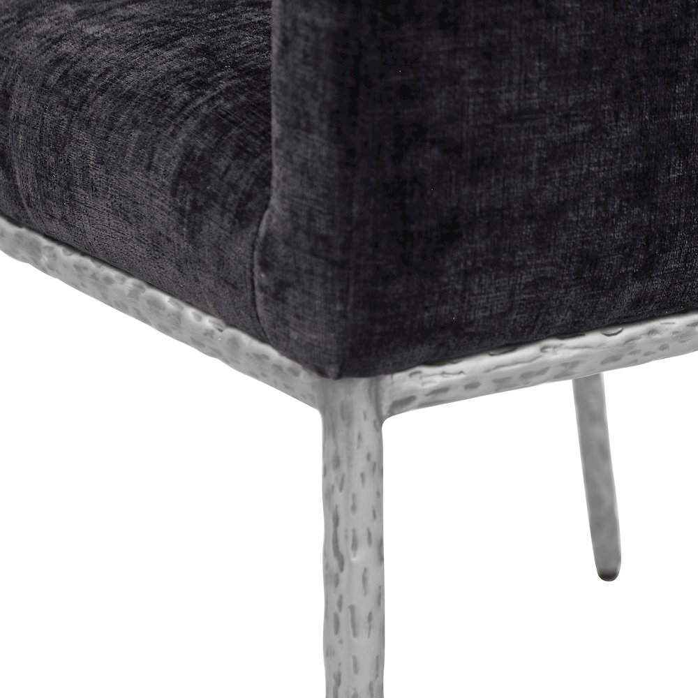 Reeves Black Chenille Fabric Dining Chair, Set of 2. Picture 7