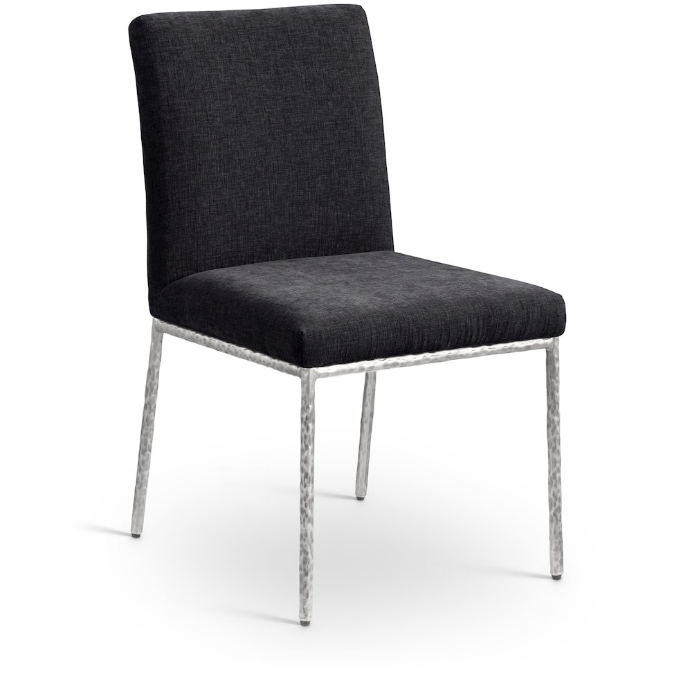 Reeves Black Chenille Fabric Upholstered Dining Side Chair, Set of 2. Picture 2