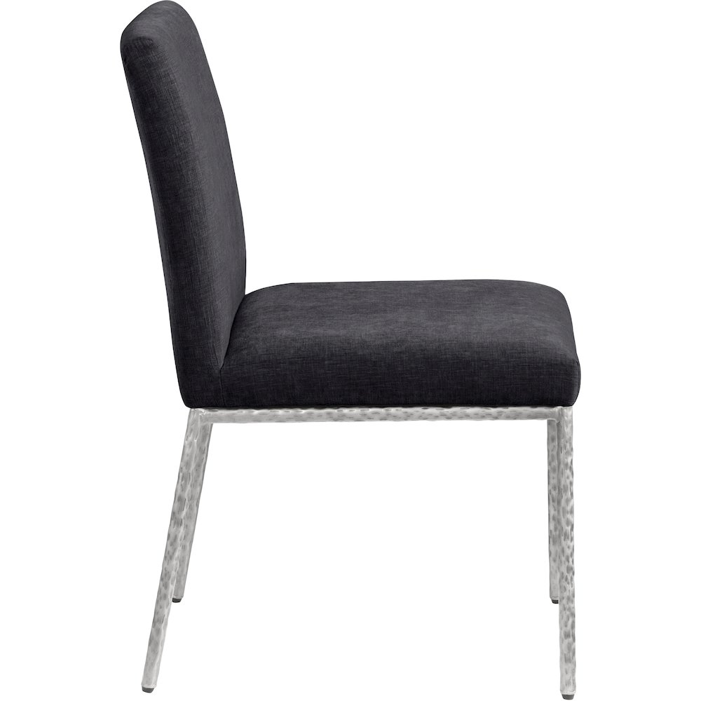 Reeves Black Chenille Fabric Upholstered Dining Side Chair, Set of 2. Picture 4