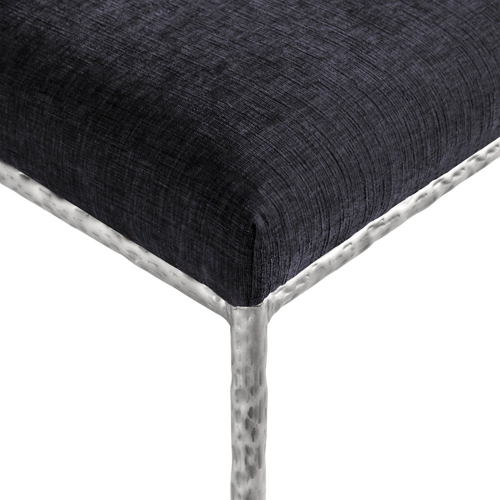 Reeves Black Chenille Fabric Upholstered Dining Side Chair, Set of 2. Picture 9