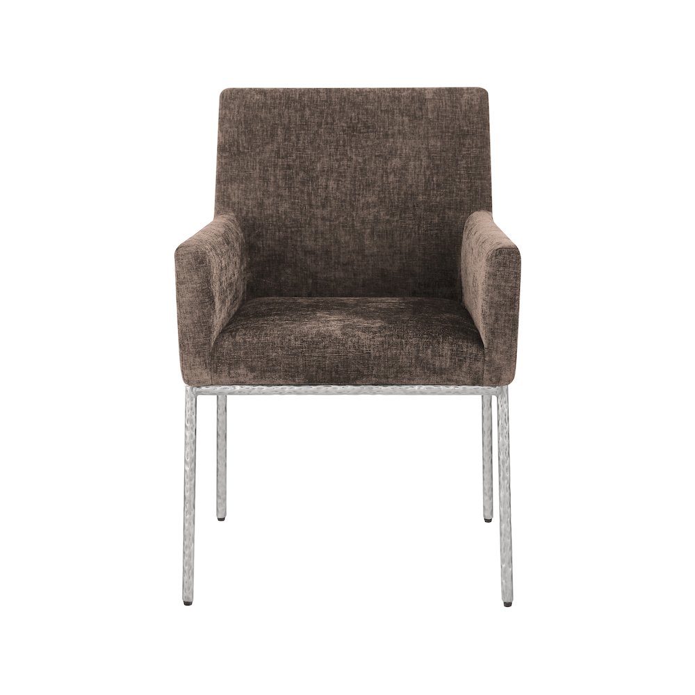 Reeves Brown Chenille Fabric Dining Chair, Set of 2. Picture 3