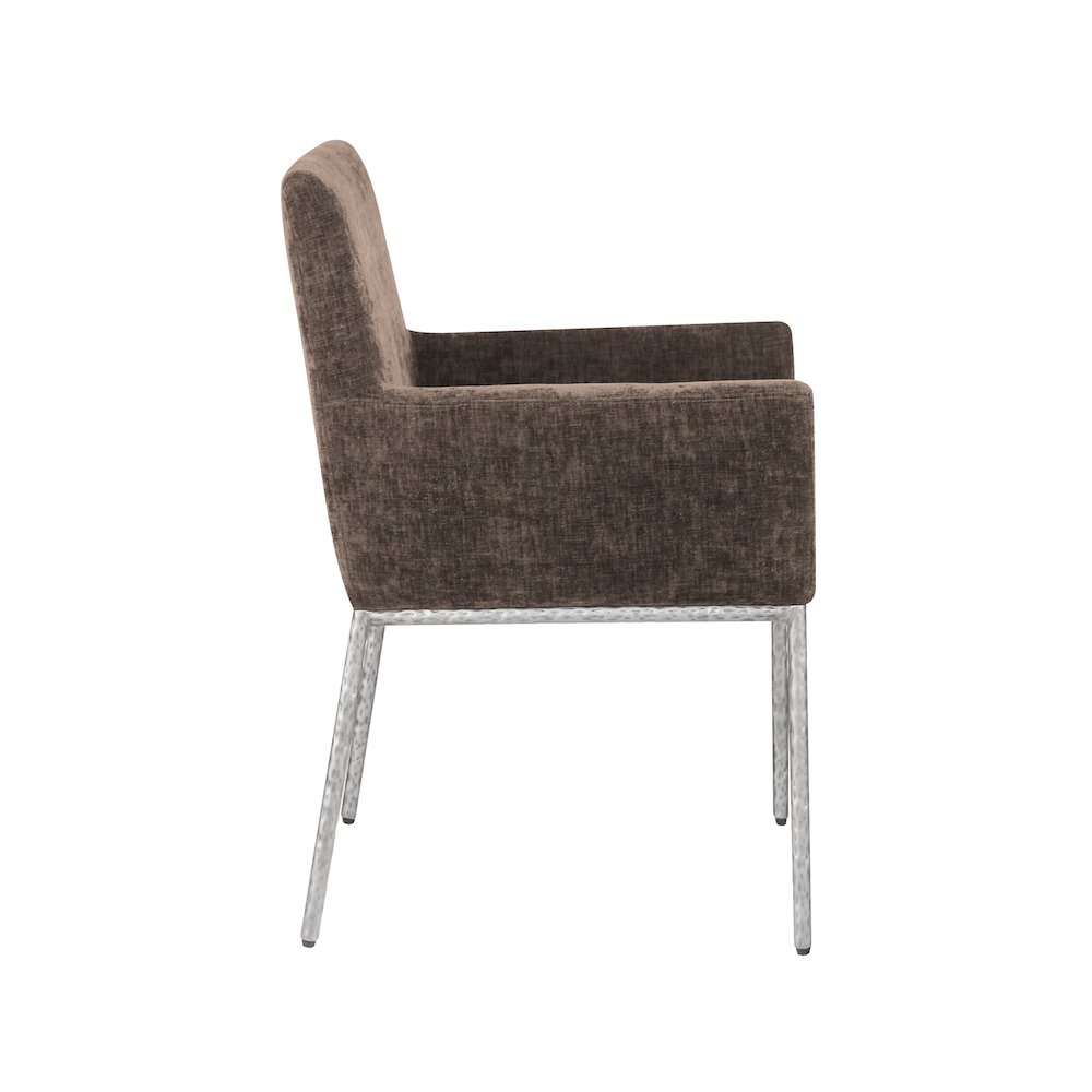 Reeves Brown Chenille Fabric Dining Chair, Set of 2. Picture 4