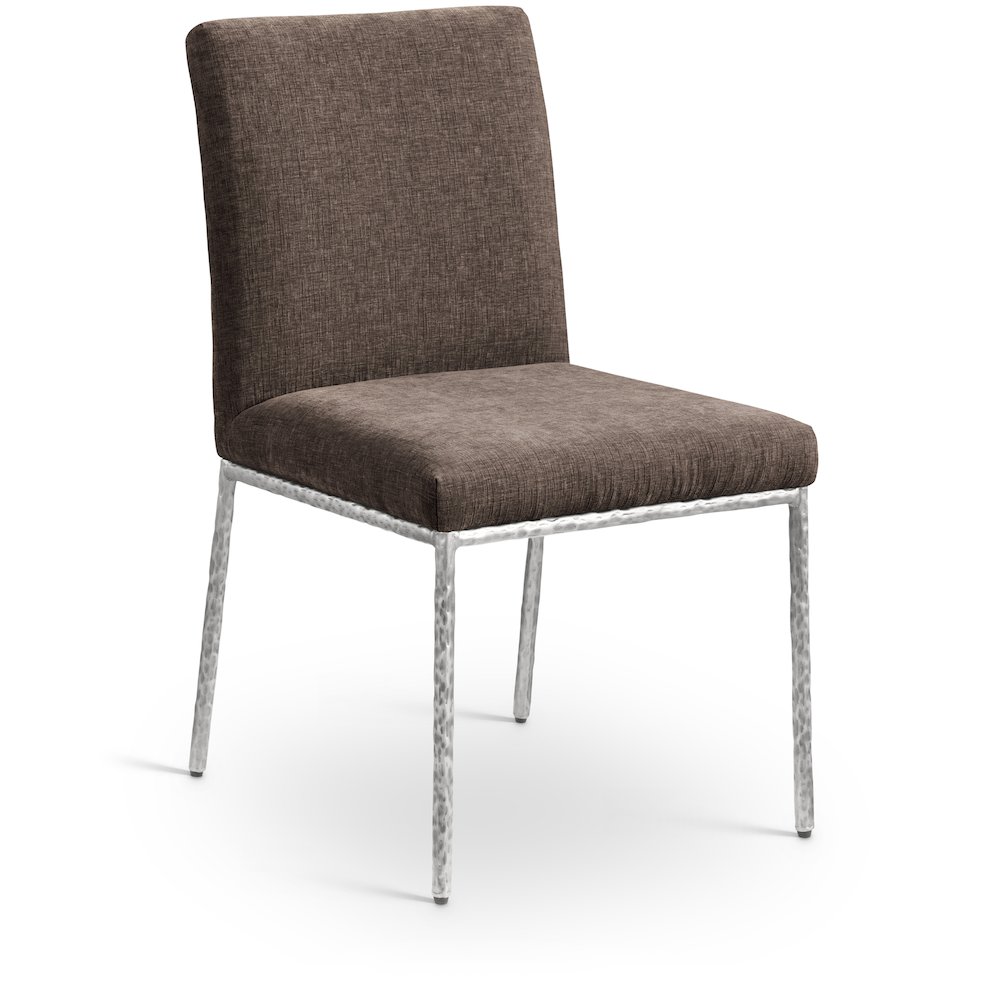 Reeves Brown Chenille Fabric Upholstered Dining Side Chair, Set of 2. Picture 2