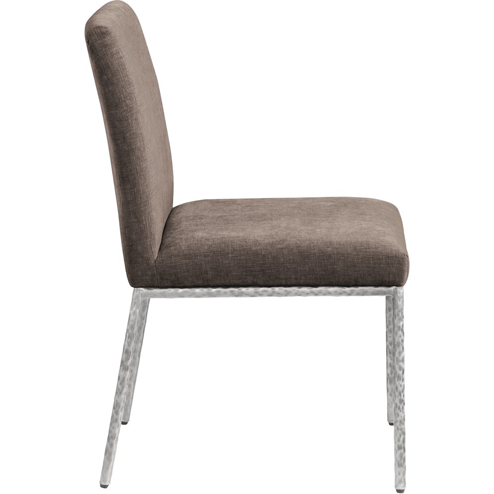 Reeves Brown Chenille Fabric Upholstered Dining Side Chair, Set of 2. Picture 4