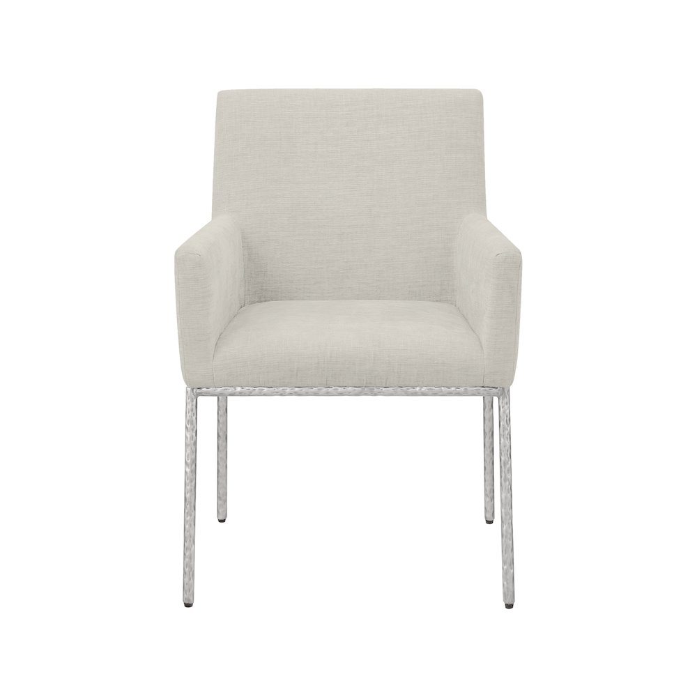 Reeves Cream Chenille Fabric Dining Chair, Set of 2. Picture 3