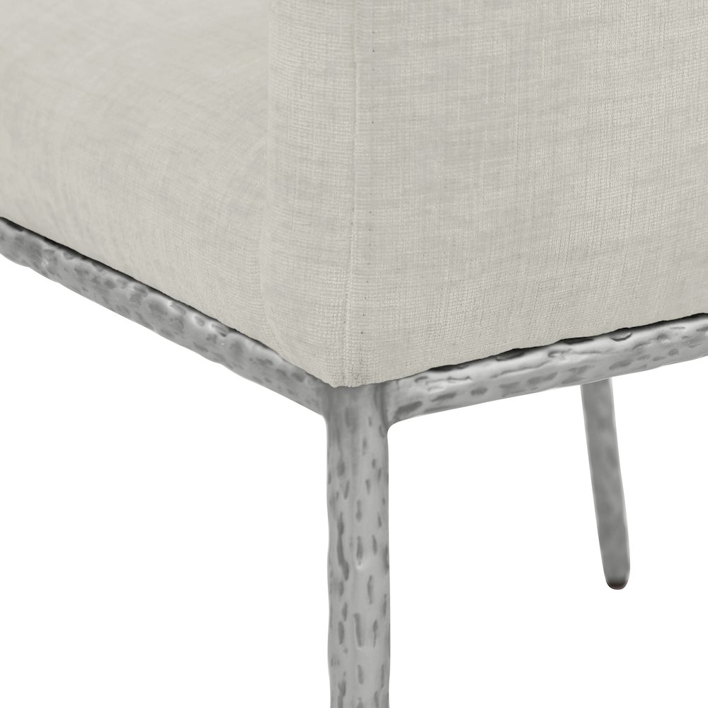 Reeves Cream Chenille Fabric Dining Chair, Set of 2. Picture 7