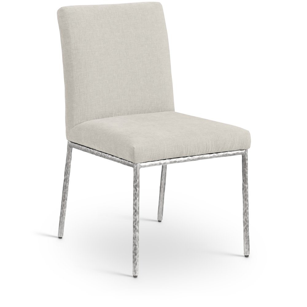 Reeves Cream Chenille Fabric Upholstered Dining Side Chair, Set of 2. Picture 2