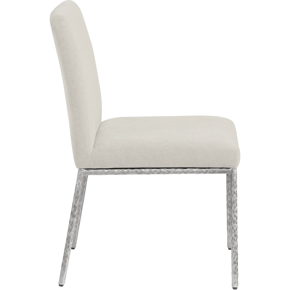 Reeves Cream Chenille Fabric Upholstered Dining Side Chair, Set of 2. Picture 4