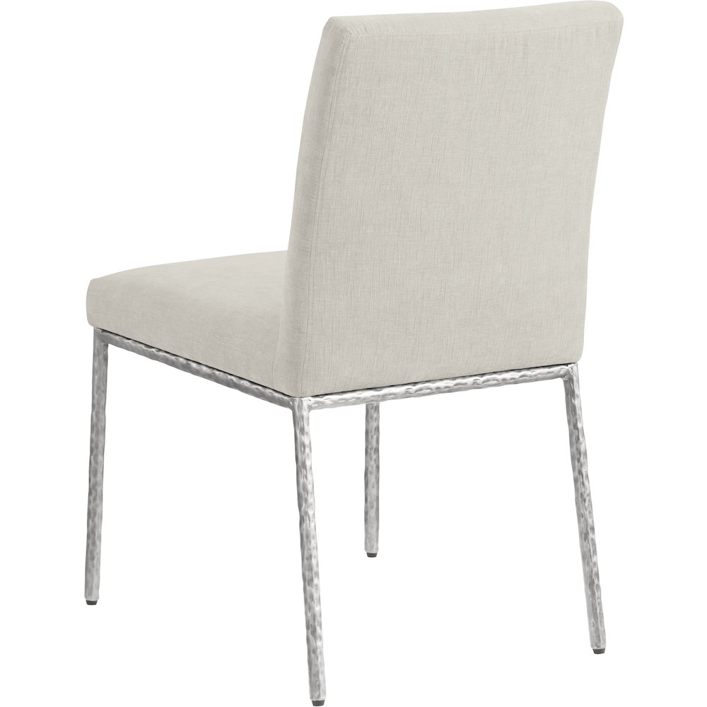 Reeves Cream Chenille Fabric Upholstered Dining Side Chair, Set of 2. Picture 6