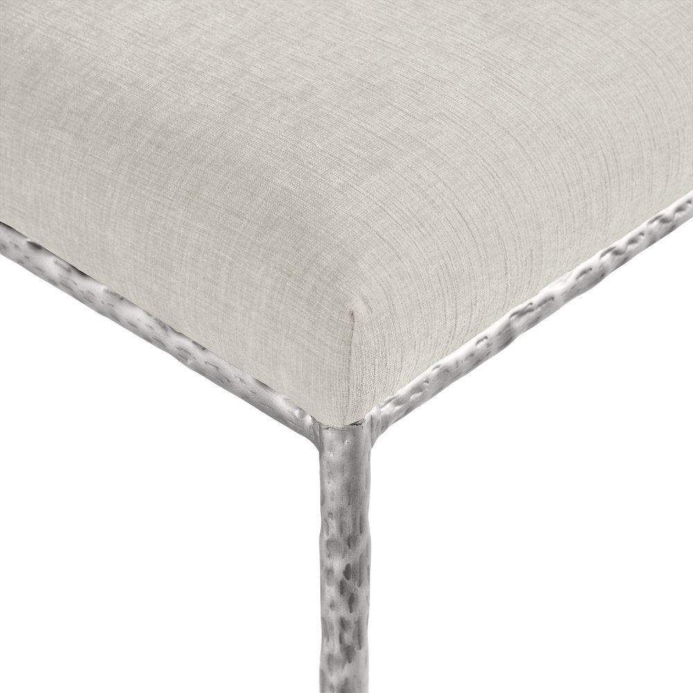 Reeves Cream Chenille Fabric Upholstered Dining Side Chair, Set of 2. Picture 9
