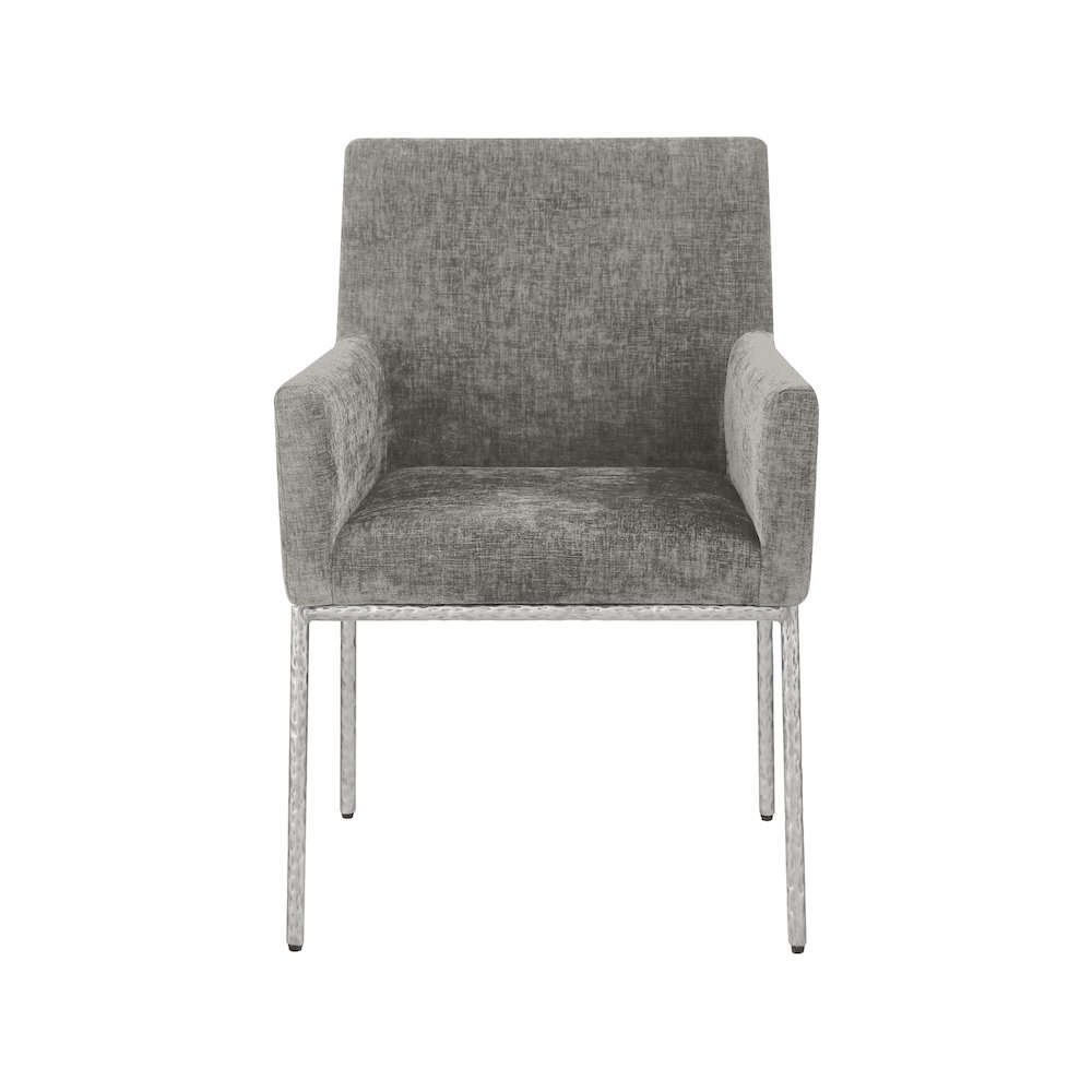Reeves Grey Chenille Fabric Dining Chair, Set of 2. Picture 3
