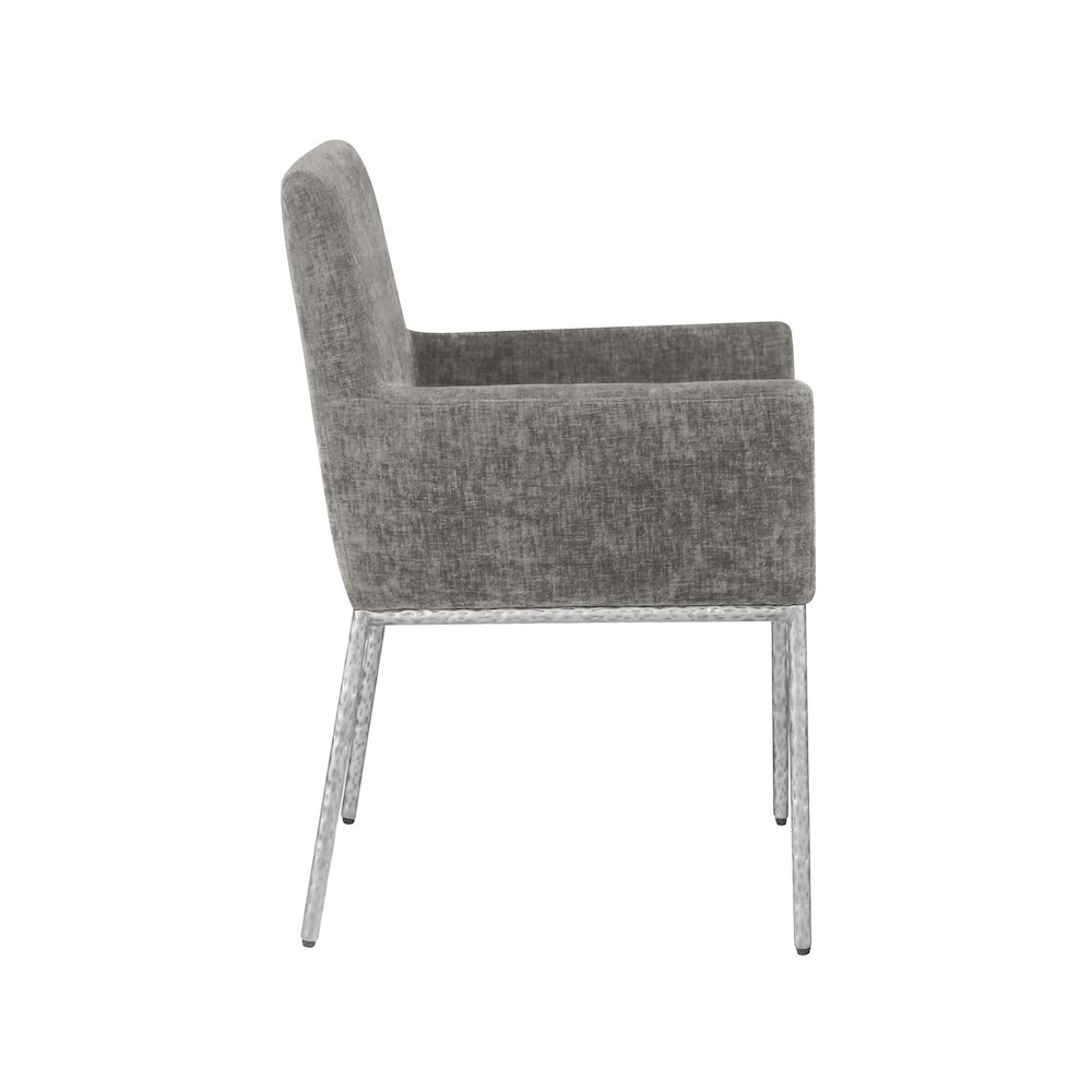 Reeves Grey Chenille Fabric Dining Chair, Set of 2. Picture 4
