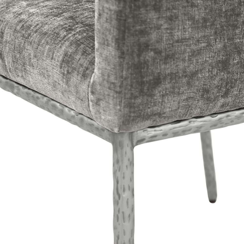 Reeves Grey Chenille Fabric Dining Chair, Set of 2. Picture 7