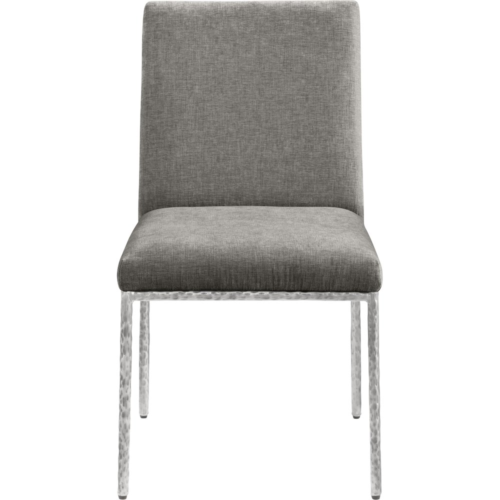 Reeves Grey Chenille Fabric Upholstered Dining Side Chair, Set of 2. Picture 3